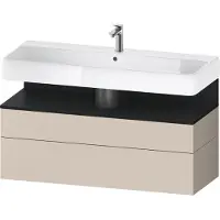 Duravit Qatego Waschtischunterbau, 1 Auszug und 1 Schublade, 1190x470x590mm, Nische Eiche Schwarz, QA4396016830010