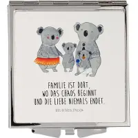 Mr. & Mrs. Panda Kleiner Spiegel Koala Familie - Weiß - Geschenk, Mama, Klappspiegel, Handspiegel, Family, Muttertag, Kinder, Schminkspiegel, Taschenspiegel, Papa