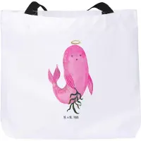 Mr. & Mrs. Panda Tote Bag Sternzeichen Jungfrau - Weiß - Geschenk, Geburtstag September, Reisetasche, Jungfer, Strandtasche, Meerjungfrau, Stoffbeutel, Laptoptasche