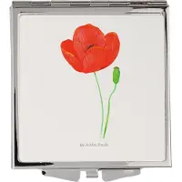 Mr. & Mrs. Panda Schminkspiegel Blume Mohnblume - Weiß - Geschenk, Glaube, Handspiegel, Respekt, Garten, Kleiner Spiegel, Mohn, Kosmetikspiegel, Reise, Religion, Frauen