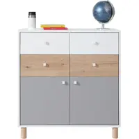 Furniture24 Kommode Faro FR10 Schubladenschrank 2 Türiger 4 Schubladen Schrank Schubladenkommode