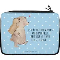 Mr. & Mrs. Panda Federmäppchen Papa Bär - Blau Pastell - Geschenk, Geburtstag, Bleistiftetui, Federtasche, Mäppchen, Etui, Vatertag, Federmappe, Muttertag
