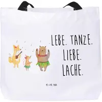 Mr. & Mrs. Panda Tote Bag Waldtiere Aloha - Weiß - Geschenk, Tasche, Reisetasche, Laptoptasche, Lustige Sprüche, Leben, Strandtasche, City-Shopper, Hase, Musik, Wald