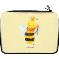 Mr. & Mrs. Panda Mäppchen Biene König - Gelb Pastell - Geschenk, Schreibmappe, Schlampermäppchen, Etui, Federtasche, Federmappe
