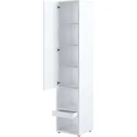 Furniture24 Beischrank Bed Concept Lenart BC7, Schrank, Hochschrank, 1 Türiger, mit Schünksten Weß matt