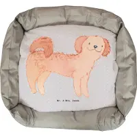 Mr. & Mrs. Panda Hundesofa Cavapoo Lebensretter - Grau Pastell - Geschenk, Dankeschön, Cavoodle, Vatertag, Hund, Ostern, Valentinstag, Hundekissen