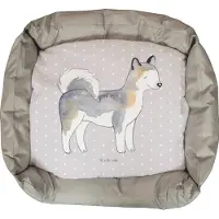 Mr. & Mrs. Panda Hundematte Siberian Husky Lebensretter - Grau Pastell - Geschenk, Gemütlich, Valentinstag, Weihnachten, Welpen, Muttertag, Hund