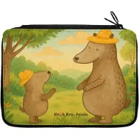 Mr. & Mrs. Panda Federtasche Bären mit Hut Design - Weiß - Geschenk, Vorbild, Vatertag, Muttertag, Mäppchen, Kinder, Etui, Family, Familie, Stiftemappe, Federmappe