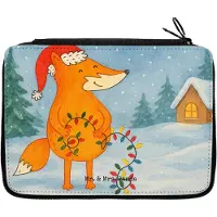 Mr. & Mrs. Panda Mäppchen Fuchs Weihnachten Design - Weiß - Geschenk, Füchse, Nikolaus, Federmäppchen, Etui, Malmappe, Weihnachtsmann, Winter, Heiligabend, Federtasche