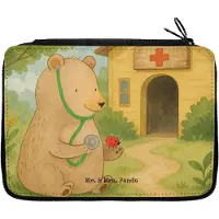 Mr. & Mrs. Panda Bleistiftetui Bär Arzt Design - Weiß - Geschenk, Professorin, Federmappe, Teddy, Doktor, Federtasche, Federmäppchen, Stifte Etui, Professor, Ärztin