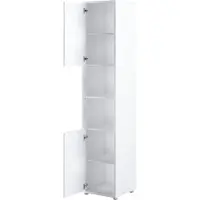 Furniture24 Beischrank Bed Concept Lenart BC8, Schrank, Hochschrank, 2 Türiger Weß matt