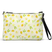 Mr. & Mrs. Panda Damentasche Frische Zitronen - Gelb - Geschenk, Zitrusfrüchte Muster, Zitrone, Handtasche Damen, Umhängetasche, Tasche, Crossbody Bag