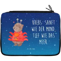 Mr. & Mrs. Panda Federmappe Krebs Astrologie - Sternenhimmel Blau - Geschenk, Mäppchen, Etui für Stifte, Sternzeichen, Geburtstagsgeschenk, Federmäppchen, Schreibmappe