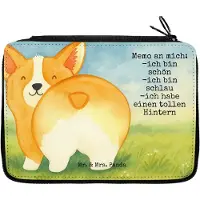 Mr. & Mrs. Panda Stiftetasche Corgi Po Design - Weiß - Geschenk, Hund, Mäppchen, Bleistiftetui, Federmappe, Positiv, Etui, Sprüche, Schulmäppchen, Federmäppchen, Spruch