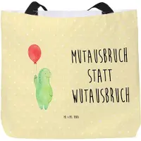 Mr. & Mrs. Panda Shopper Schildkröte Luftballon - Gelb Pastell - Geschenk, Schildkröten, Strandtasche, Motivationsspruch, Reisetasche, Tasche, Tote Bag, Laptoptasche