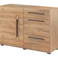 Furniture24 Kommodde 120 cm TULSA 45 mit Tür und 3 Schubladen Grandson Eiche