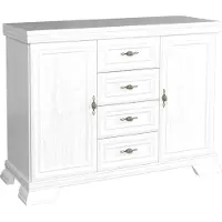 Furniture24 Kommode Kora KK3 Schrank Wohnzimmerschrank Sideboard mit 2 Türen und 4 Schubladen Andersen Kiefer