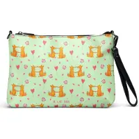 Mr. & Mrs. Panda Damentasche Füchse Liebe - Grün - Geschenk, Fuchs, Handtasche, Damen Umhängetasche, Tasche, Freund, Freundin, Fox, Clutch