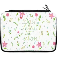 Mr. & Mrs. Panda Schulmäppchen Blumen Leben - Geschenk, Das Ist schön, Blümchen, Federmäppchen, Dekoration, Spruch über, Etui, Federtasche, glücklich sein, Motivation