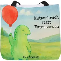 Mr. & Mrs. Panda Reisetasche Schildkröte Luftballon Design - Weiß - Geschenk, Motivationsspruch, Schultasche, Tragetasche, Tote Bag, Laptoptasche, Tasche, Strandtasche