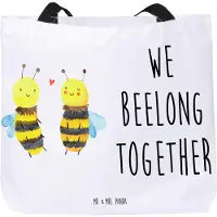 Mr. & Mrs. Panda Reisetasche Biene Verliebt - Weiß - Geschenk, Tragetasche, Tragebeutel, Tasche, Strandtasche, Tote Bag