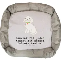 Mr. & Mrs. Panda Welpenkissen Bolonka Zwetna Moment - Grau Pastell - Geschenk, Tsvetnaya, Hund, Muttertag, Valentinstag, Welpen, Vatertag, Hundekorb