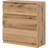 Furniture24 Kommode 78x84x35 cm REMI RM02 Schubladenkommode 3 Schubladen Evoke Eiche