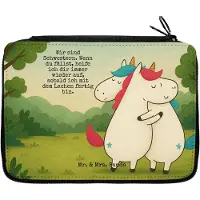 Mr. & Mrs. Panda Federtasche Einhörner Umarmen Design - Weiß - Geschenk, Federpenal, Etui, Schwester, Federmappe, Schuletui, Einhorn, Schwestern, Liebe, Familie, Unicorn