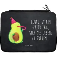 Mr. & Mrs. Panda Stifteetui Avocado Feier - Kreidetafel - Geschenk, Etui, Geburtstag, Federtasche, Tröte, Party, Federmäppchen, Schreibmappe, Gute Laune, Mäppchen