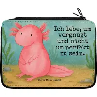 Mr. & Mrs. Panda Federmappe Axolotl Niedlich Design - Weiß - Geschenk, Axolot, Freundin, Bleistiftetui, Federmäppchen, Weisheit, Etui für Stifte, Mäppchen, Liebe