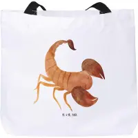Mr. & Mrs. Panda Tote Bag Sternzeichen Skorpion - Weiß - Geschenk, Skorpione, Büchertasche, Beutel, Einkaufstasche, Geburtstag Oktober, November, Tasche, Strandtasche