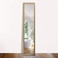 Drukarnia Piga Standspiegel Ganzkörperspiegel 156 x 36 cm – Eichenoptik Rahmen – Bodenspiegel freistehend – Spiegel in voller Länge – Moderner Ankleidespiegel für Wohnraum