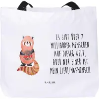 Mr. & Mrs. Panda Reisetasche Roter Panda - Weiß - Geschenk, Tasche, Liebling, Rot, Lustige Sprüche, Tote Bag, Stoffbeutel, Schultasche, Lieblingsmensch, Herz, Beutel