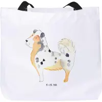 Mr. & Mrs. Panda Strandtasche Hund Australien Shepherd - Weiß - Geschenk, Schultasche, Einkaufstasche, Tote Bag, Reisetasche, Sprüche, Spruch, Tasche
