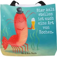 Mr. & Mrs. Panda Tote Bag Hummer Weizen Design - Weiß - Geschenk, Garnele, Kneipe, Schultasche, Wirtschaft, Tasche, Beutel, Gasthaus, Strandtasche, Reisetasche, Kochen
