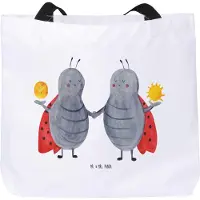 Mr. & Mrs. Panda Strandtasche Sternzeichen Zwilling - Weiß - Geschenk, Zwillinge, Laptoptasche, Zwillingsschwester, Tasche, Glückskäfer, Tote Bag, Marienkäfer