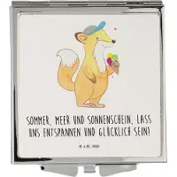 Mr. & Mrs. Panda Handspiegel Sommer Meer Strand - Weiß - Geschenk, Jahreszeiten, Taschenspiegel, Frauen Spiegel, Geschenke, Schminkspiegel, Strandurlaub, Sommerferien