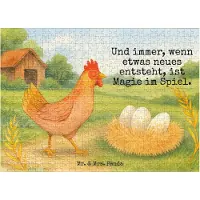 Mr. & Mrs. Panda Puzzle Huhn Stolz Design 551 Teile - Weiß - Geschenk, Bauernhof, Spruch, 1500, Hühner, 500, Hof, Legespiel, 1000, Eier, Motivation, 2000