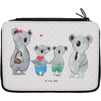 Mr. & Mrs. Panda Bleistiftetui Koala Familie zwei - Grau Pastell - Geschenk, Zusammen, Muttertag, Federtasche, Federmappe, Stifteetui, Familienzeit, Mäppchen, Etui