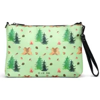 Mr. & Mrs. Panda Damenhandtasche Igel händchenhaltend - Grün - Geschenk, Hand in Hand, Crossbody Bag, Umhängetasche Damen, Schultertasche, Handtasche, Freundin, Tasche