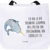 Mr. & Mrs. Panda Reisetasche Narwal - Weiß - Geschenk, Wal, Schultasche, Beutel, Aufräumen, Tote Bag, Meer, Tasche, Unitasche, Putzen, Hausfrau, Kinderzimmer