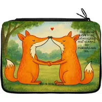 Mr. & Mrs. Panda Etui Füchse Liebe Design - Weiß - Geschenk, Freund, Federmäppchen, Fox, Mäppchen, Malmappe, Fuchs, Schlampermäppchen, Schulmäppchen