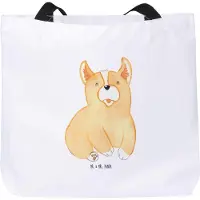 Mr. & Mrs. Panda Schultasche Corgie - Weiß - Geschenk, Bellen, Welsh Pembroke, Reisetasche, Hund, Sprüche, Corgi, Tote Bag, Einkaufstasche, Tasche, Strandtasche