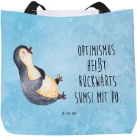 Mr. & Mrs. Panda Schultasche Pinguin Lachen - Eisblau - Geschenk, Tasche, Haha, Fröhlich, Humor, Lol, Reisetasche, Pinguine, Strandtasche, Tote Bag, XL
