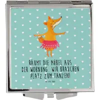 Mr. & Mrs. Panda Taschenspiegel Fuchs Ballerina - Türkis Pastell - Geschenk, Party, Tanzen, Ballett, Geburtstag, klappbar, Feier, Schminkspiegel, Klappspiegel, klein