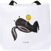 Mr. & Mrs. Panda Strandtasche Stinktier Ball - Weiß - Geschenk, Raubtier, Stinker, Laptoptasche, Tasche, Wildtier, Weisheit, Beutel, Tragetasche, Schultasche, Skunk
