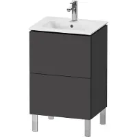 Duravit L-Cube Waschtischunterbau stehend Compact, 2 Auszüge, 520x704x421mm, LC667104949, Farbe: Graphit Matt Dekor