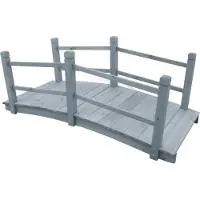 Syfax Gartenbrücke Grau 140x60x56 cm Massivholz Tanne