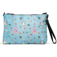 Mr. & Mrs. Panda Damenhandtasche Schwein Glühwein - Eisblau - Geschenk, Weihnachten, Glühschwein, Umhängetasche Damen, Weihnachtsmarkt, Handtasche, Tasche, Punsch