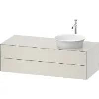 Duravit White Tulip, Waschtischunterbau wandhängend, Breite 1300 x Tiefe 550mm, mit 2 Schubkästen, mit Tip-on Technik, WT4987R3939, Farbe: Nordic Weiß Seidenmatt Lack